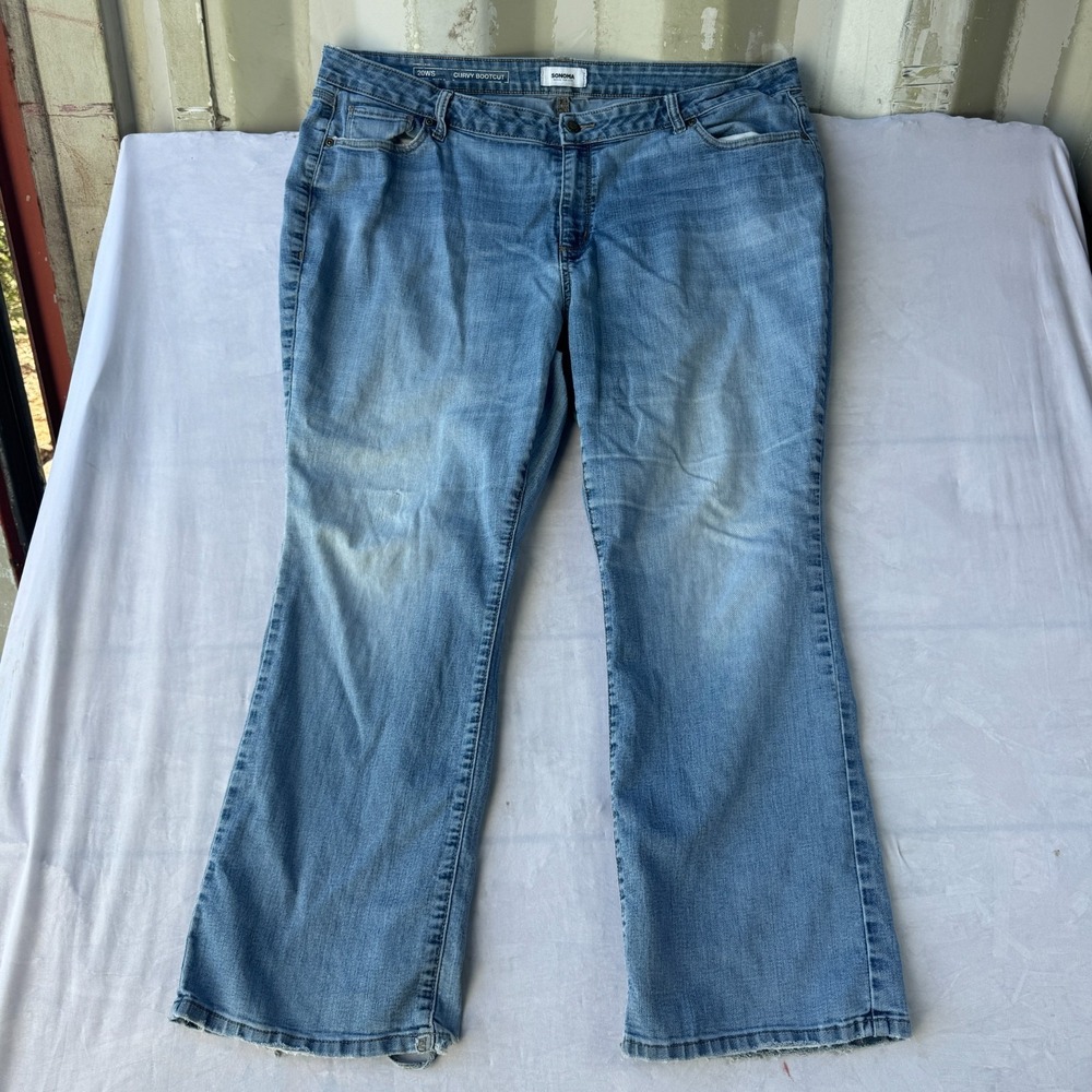 Sonoma Goods for Life Curvy Bootcut Jeans Women 20W Blue Denim Casual Streetwear
